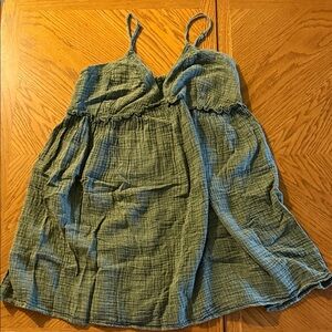 Classic Spaghetti-Strap Mini Dress in Olive Green